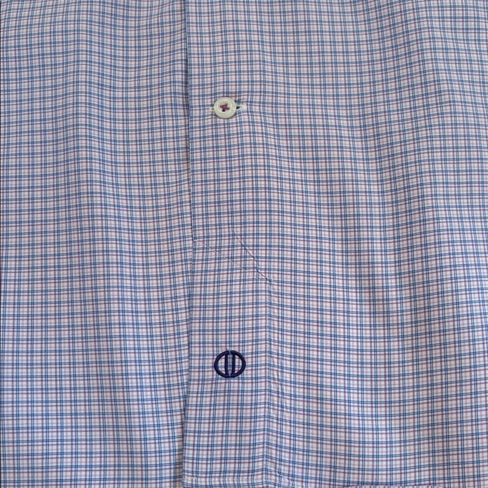 David Donahue Lavender Check Dress Shirt - Picture 3 of 4